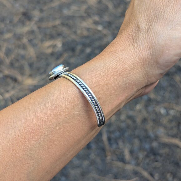 Navajo Sterling Silver Bracelet Turquoise Genuine Native American Jewelry 6.5 ** - Picture 6 of 12